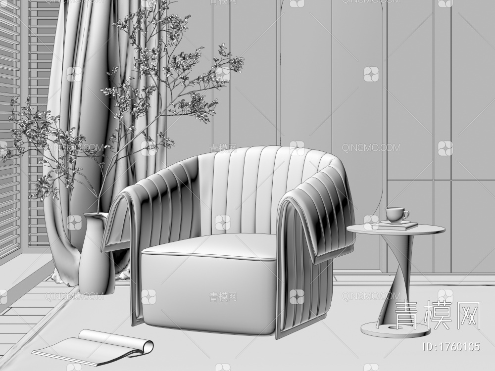 单人沙发3D模型下载【ID:1760105】