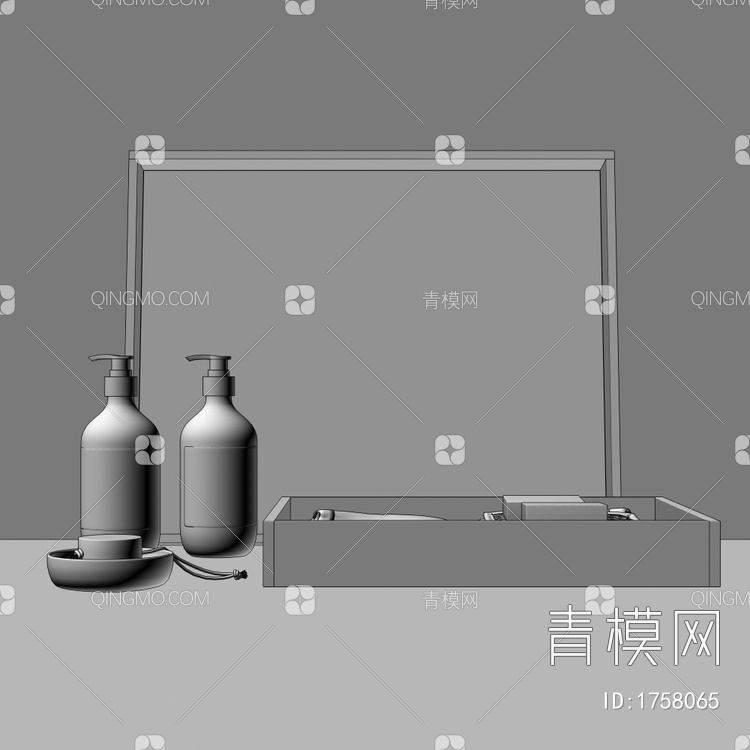 浴室洗刷用品 浴室摆件相框收纳3D模型下载【ID:1758065】