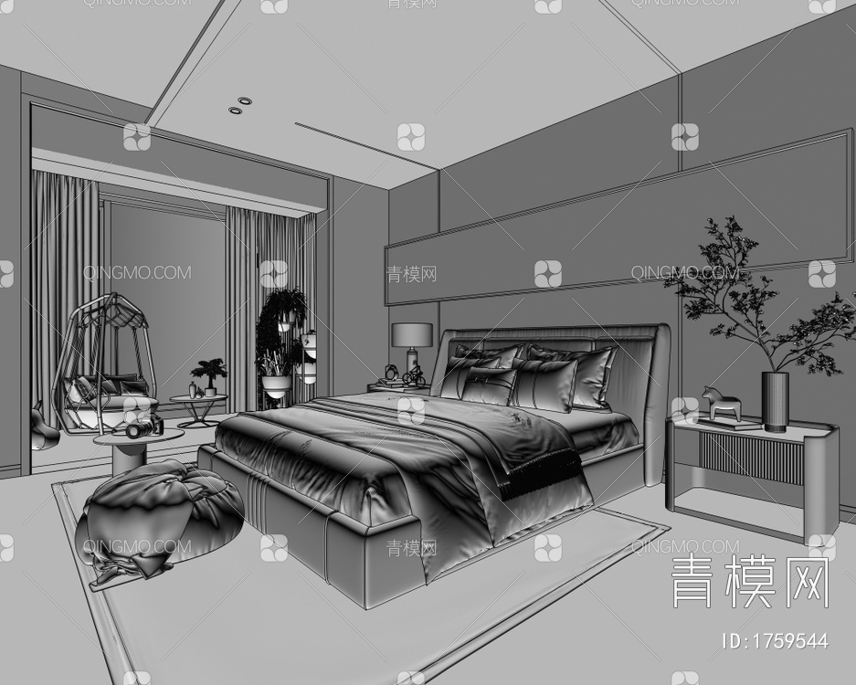 卧室3D模型下载【ID:1759544】