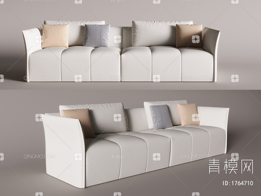 广造品牌多人沙发3D模型下载【ID:1764710】