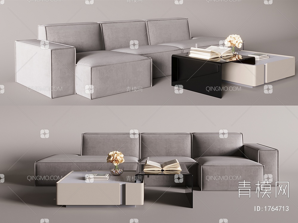 广造品牌多人沙发3D模型下载【ID:1764713】