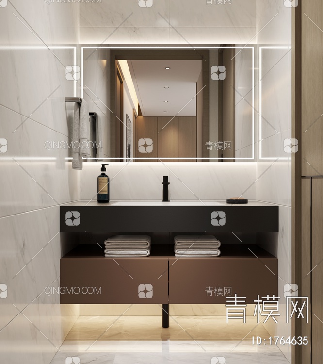 洗手台 浴室柜3D模型下载【ID:1764635】