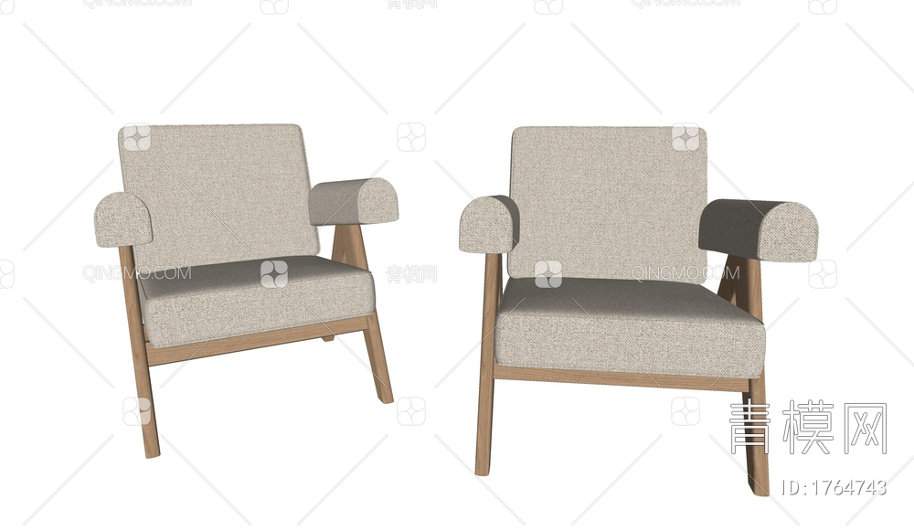 单人沙发椅SU模型下载【ID:1764743】