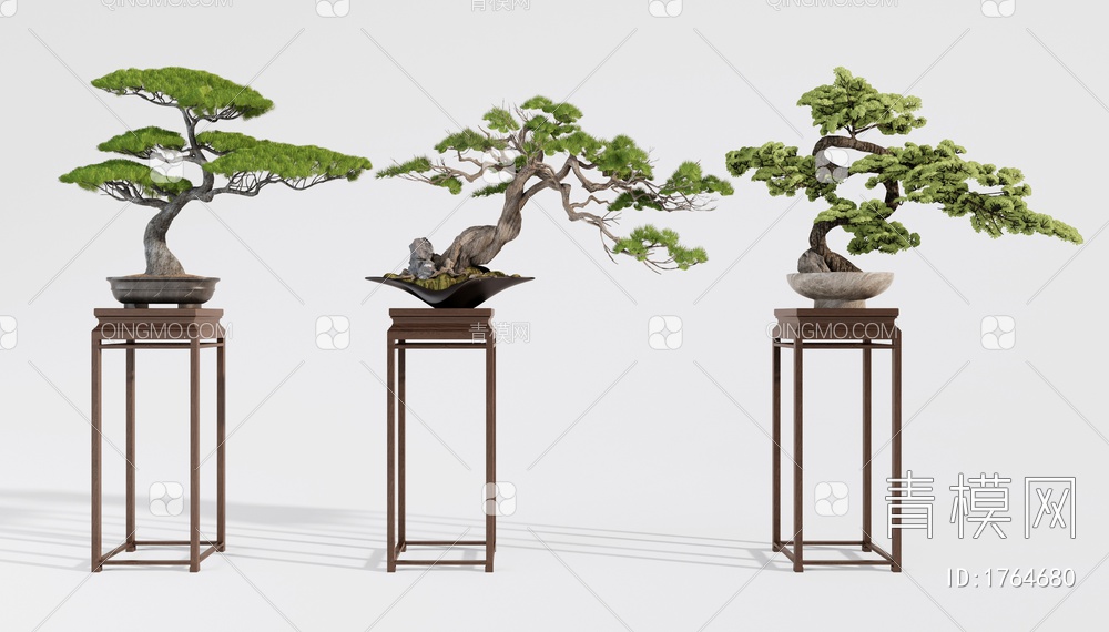 松树盆栽 松树盆景 造景松树3D模型下载【ID:1764680】