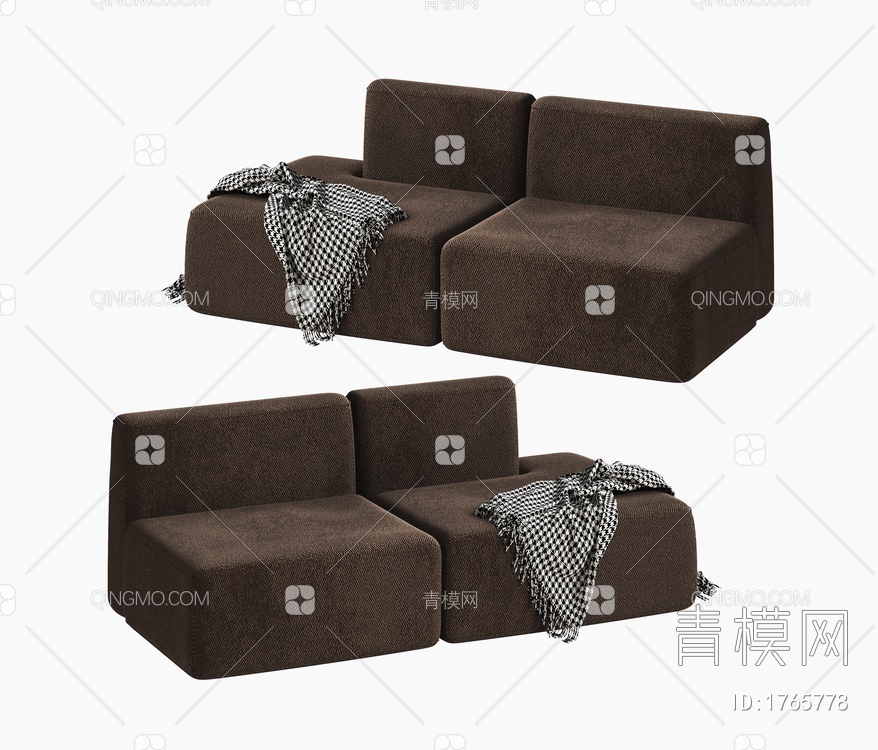 双人沙发3D模型下载【ID:1765778】