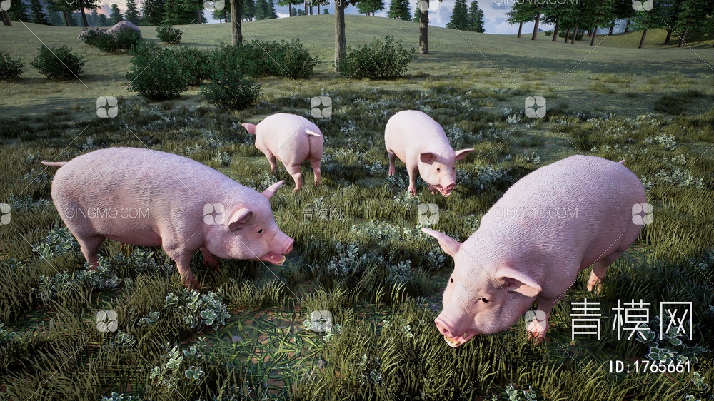 动物猪SU模型下载【ID:1765661】