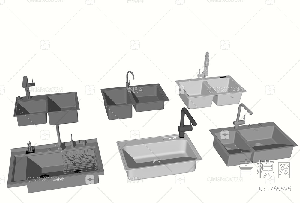 厨房嵌入式水槽SU模型下载【ID:1765595】