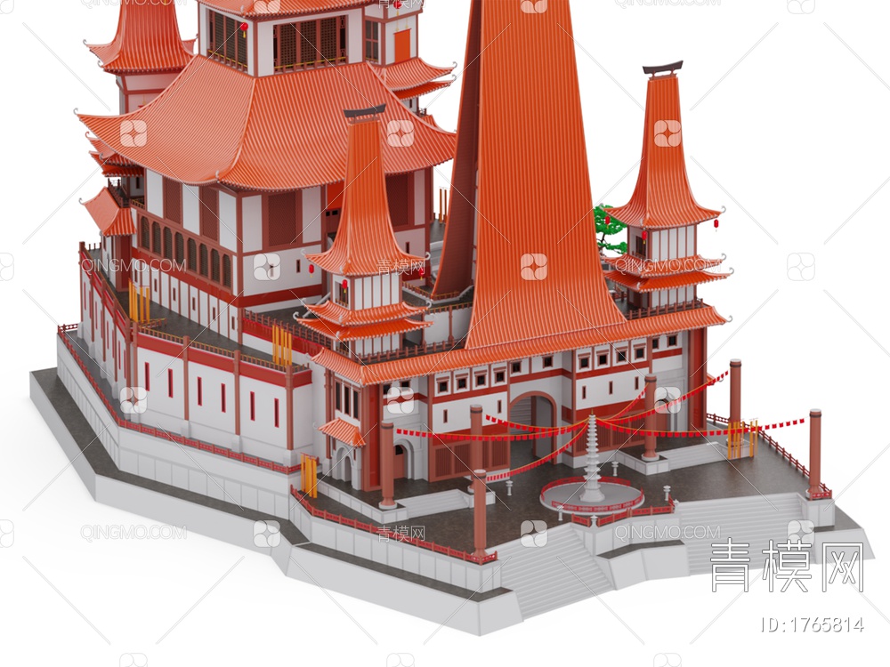 古代建筑房屋3D模型下载【ID:1765814】