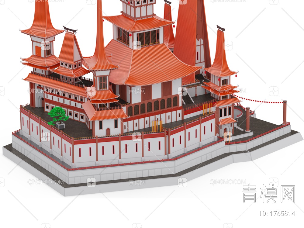 古代建筑房屋3D模型下载【ID:1765814】