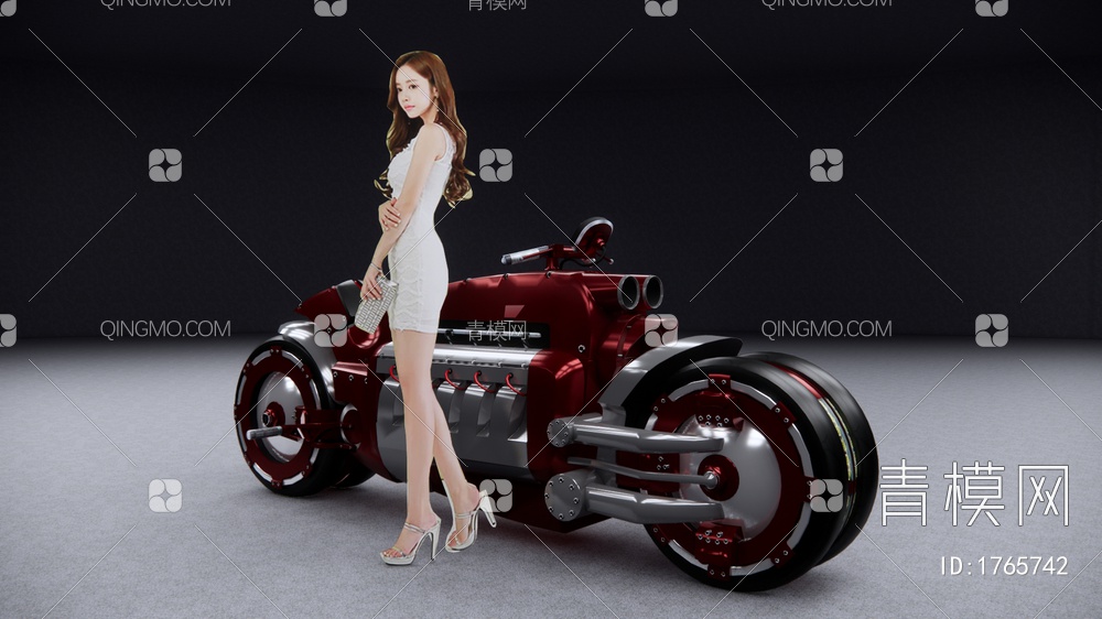 机械感摩托车SU模型下载【ID:1765742】