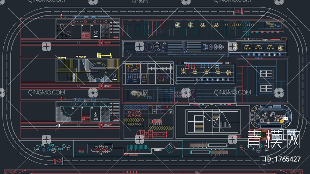 超全儿童活动场地健身器材CAD图库【ID:1765427】