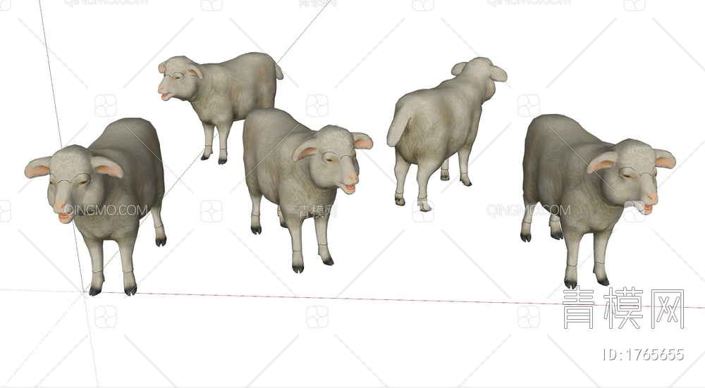 动物绵羊SU模型下载【ID:1765655】