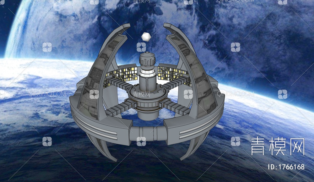 科技感概念宇宙飞船SU模型下载【ID:1766168】