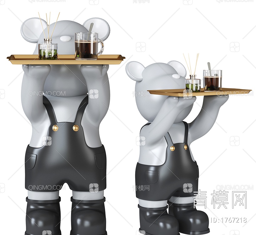 熊雕塑托盘3D模型下载【ID:1767218】