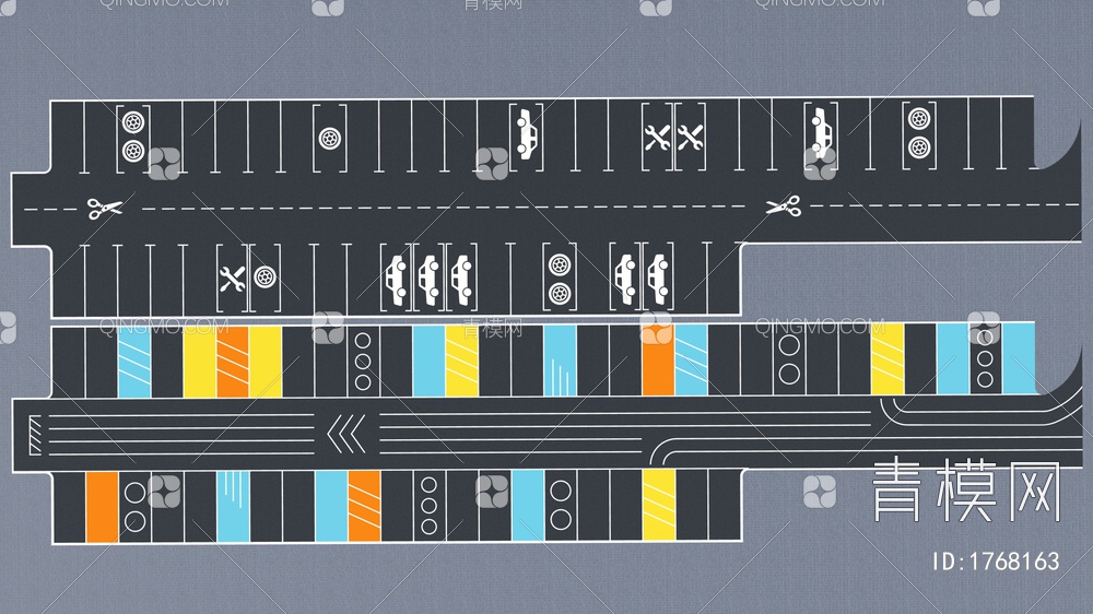 停车位SU模型下载【ID:1768163】