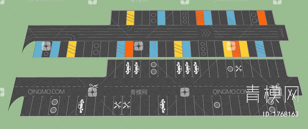 停车位SU模型下载【ID:1768163】