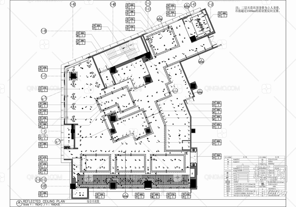 800㎡全日制餐厅室内施工图 餐饮 自助餐 西餐 餐厅 特色餐厅【ID:1767689】