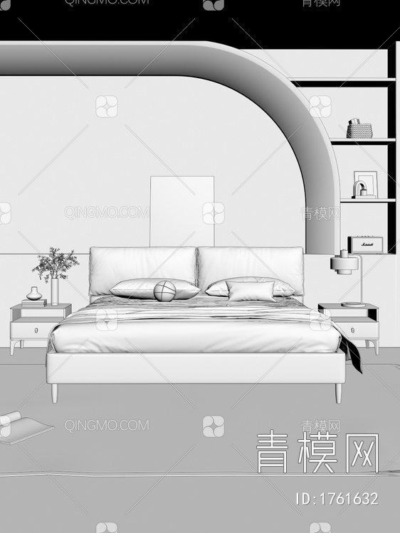 家居卧室3D模型下载【ID:1761632】