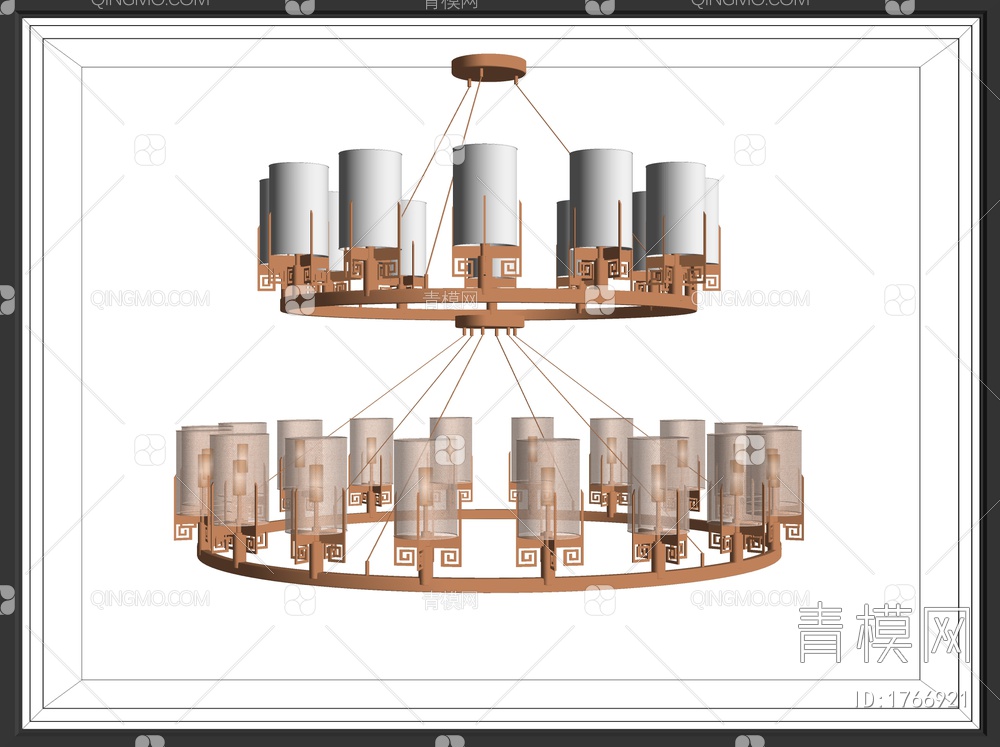 多头吊灯SU模型下载【ID:1766921】