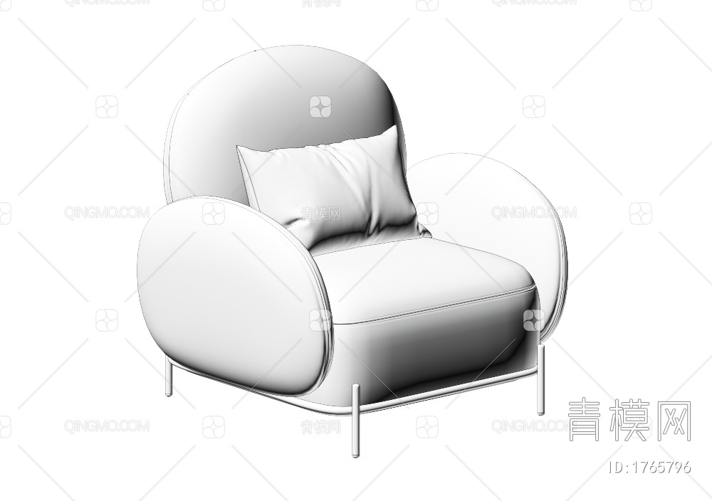 单椅3D模型下载【ID:1765796】