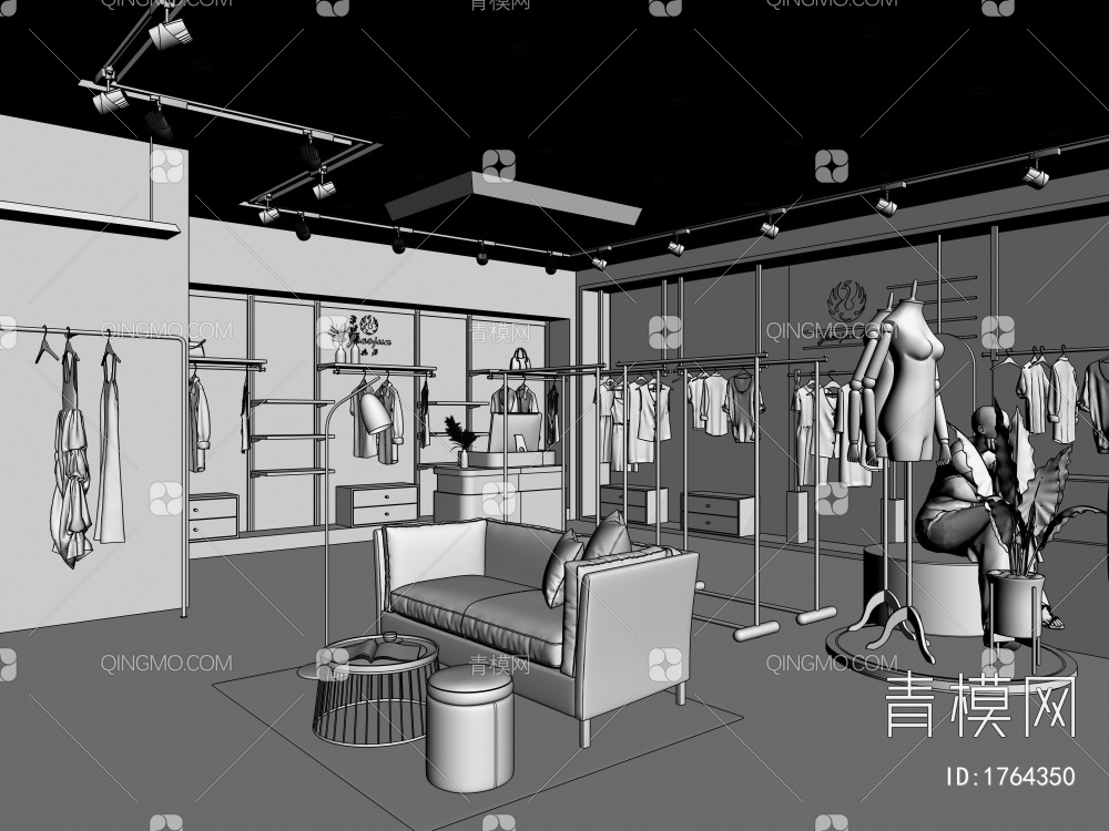 服装店3D模型下载【ID:1764350】