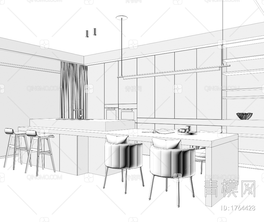 家居餐厅3D模型下载【ID:1764428】