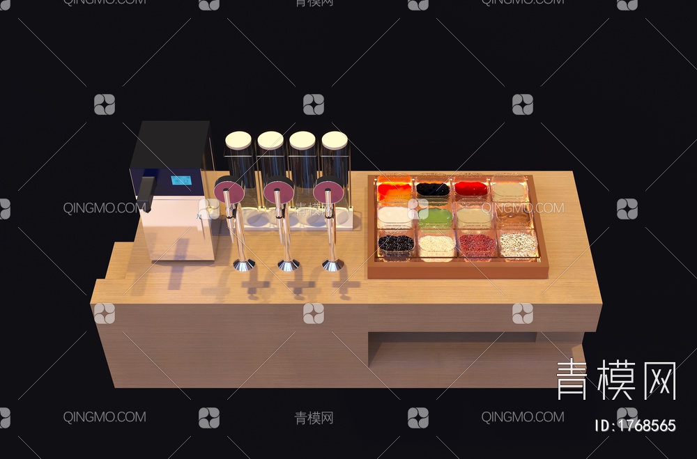 奶茶机小料盒3D模型下载【ID:1768565】