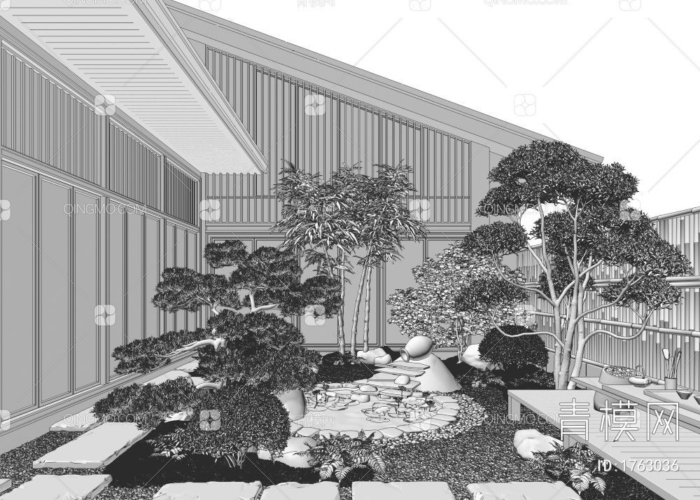 庭院景观3D模型下载【ID:1763036】