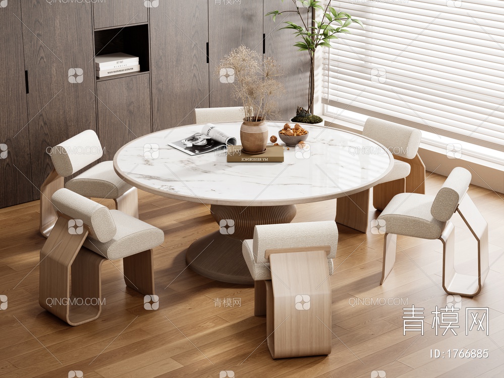 餐桌椅组合3D模型下载【ID:1766885】