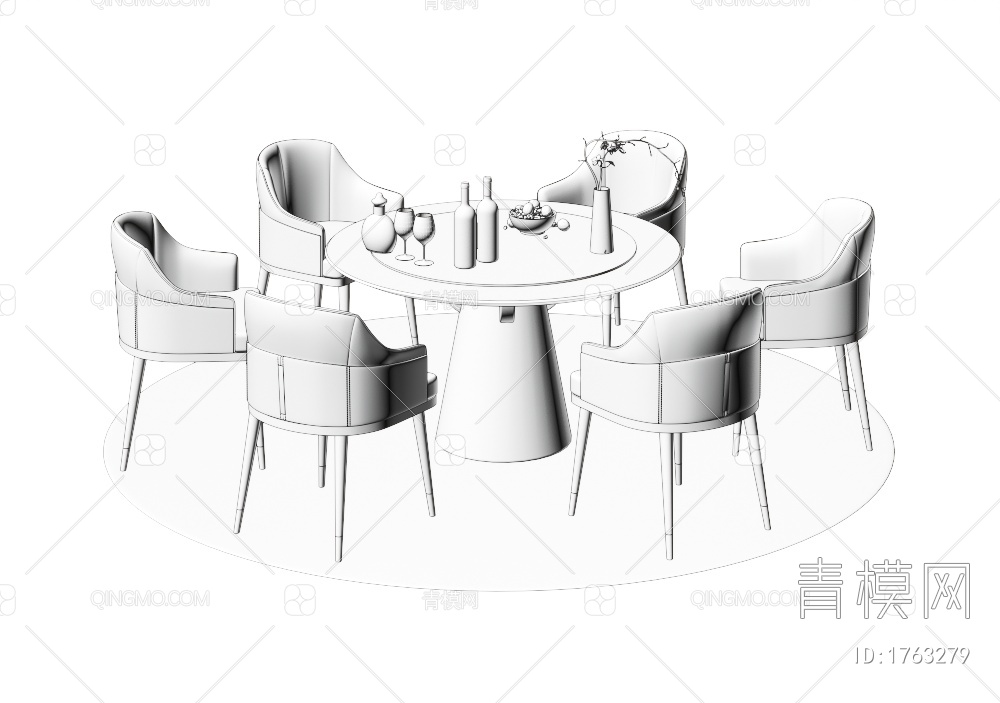 餐桌椅3D模型下载【ID:1763279】