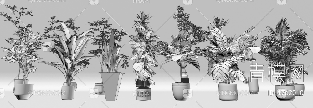 室内绿植盆栽3D模型下载【ID:1762010】