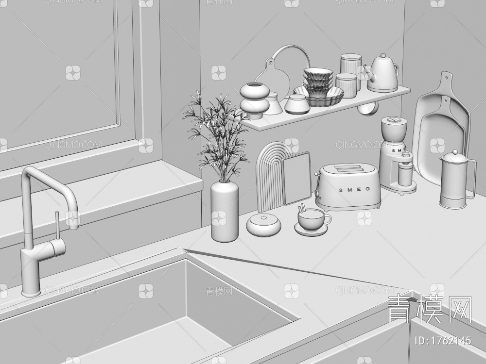 厨房用品组合3D模型下载【ID:1762145】