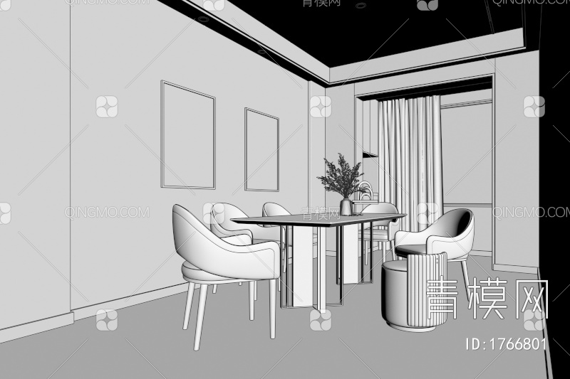 客餐厅3D模型下载【ID:1766801】