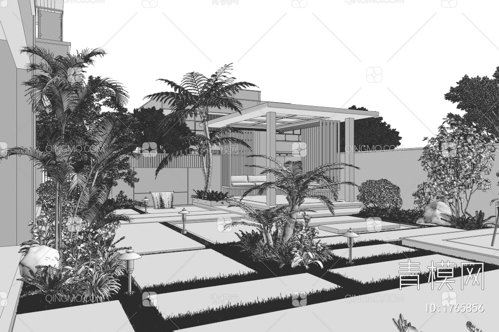 庭院景观3D模型下载【ID:1765856】