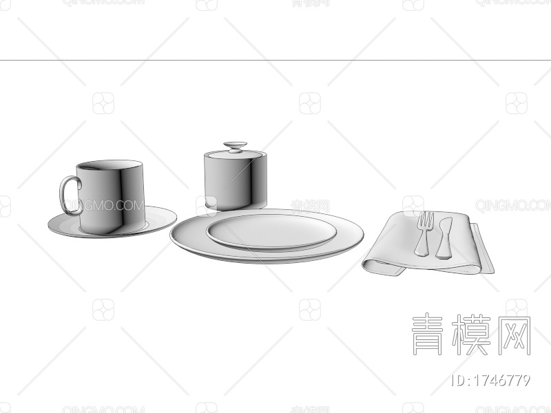 餐具组合3D模型下载【ID:1746779】