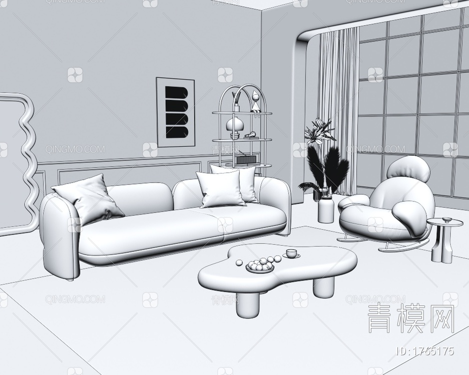 家居客厅3D模型下载【ID:1765175】