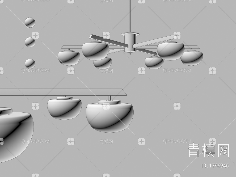 多头吊灯3D模型下载【ID:1766945】