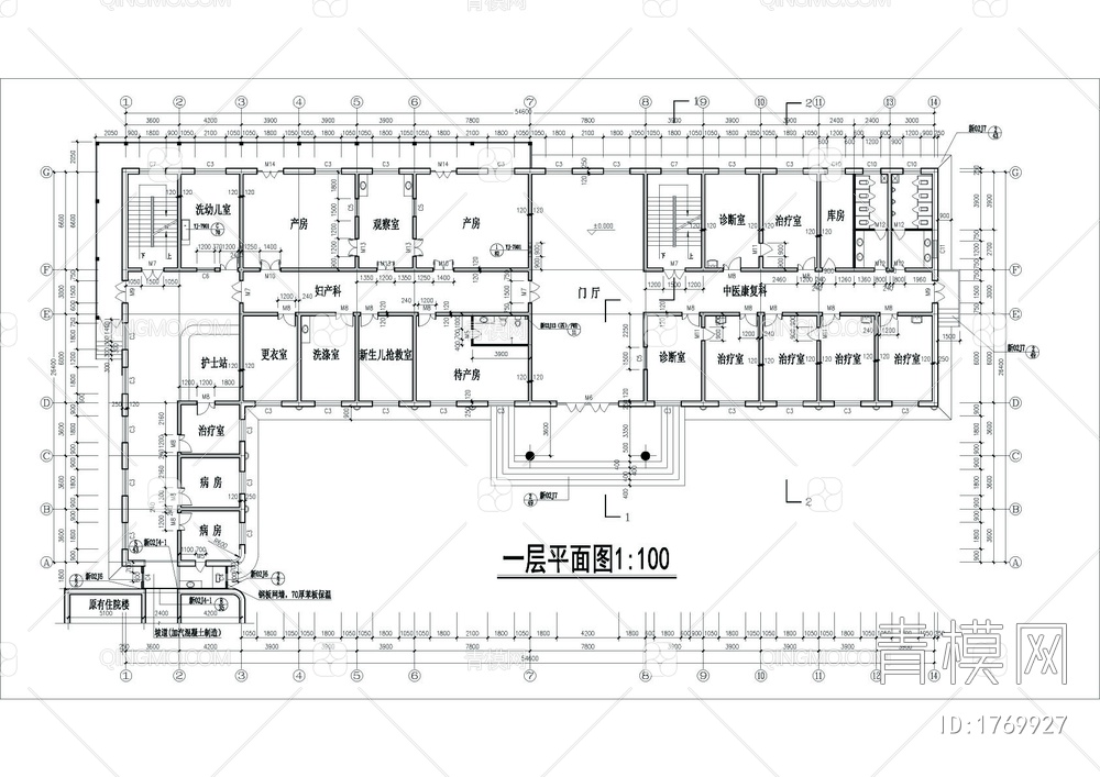 医院科研大楼建筑cad图【ID:1769927】