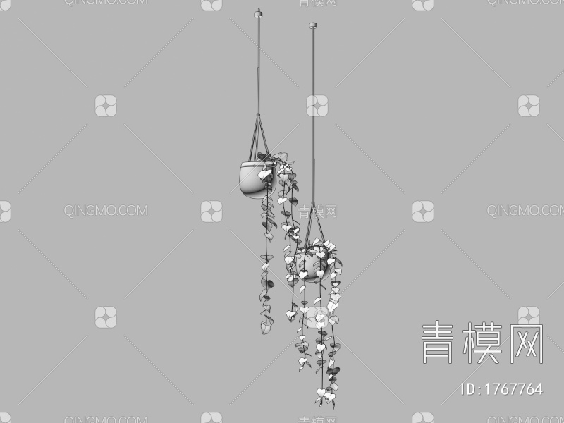 盆栽植物花卉吊篮3D模型下载【ID:1767764】