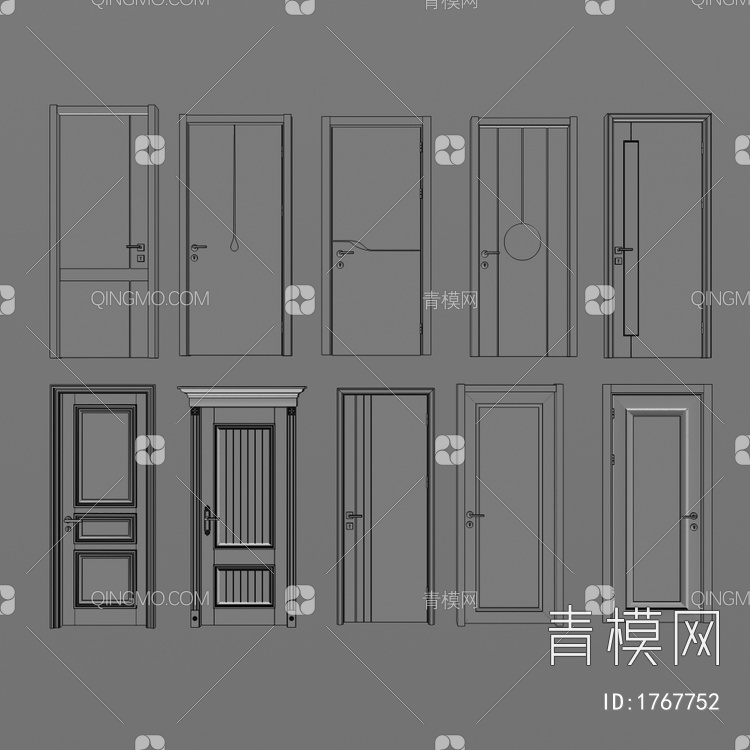 白色单开门3D模型下载【ID:1767752】