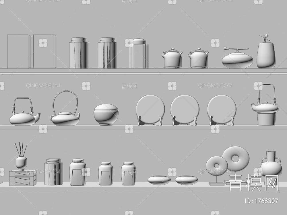 茶具组合3D模型下载【ID:1768307】