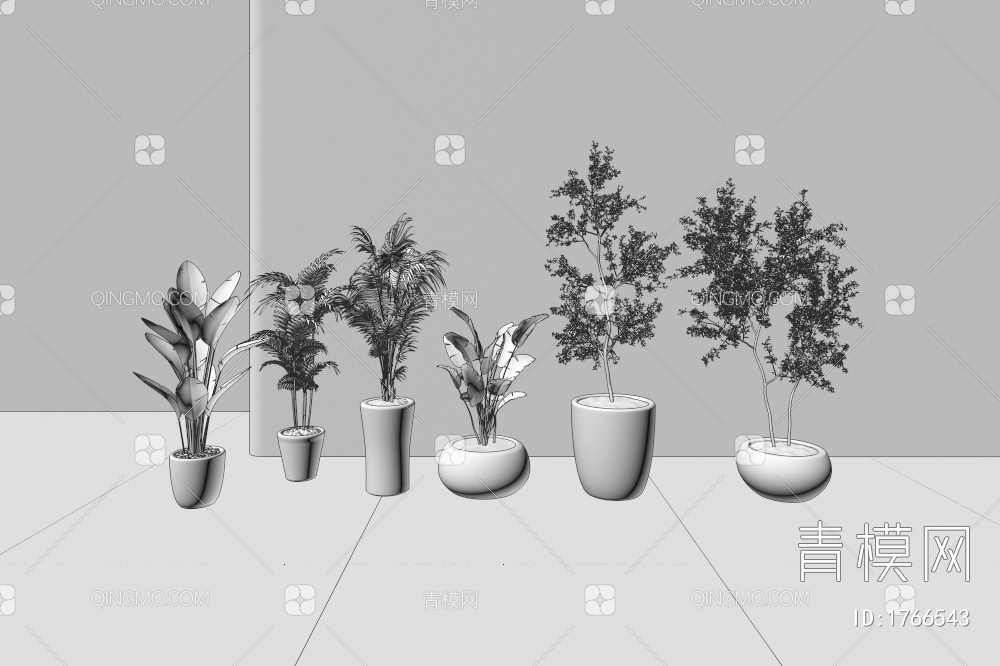 盆栽绿植组合3D模型下载【ID:1766543】