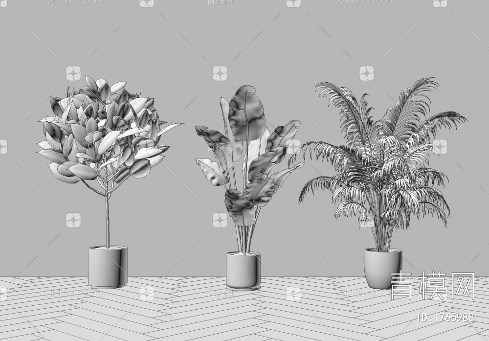 植物盆栽3D模型下载【ID:1765988】