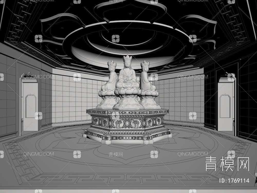 寺庙佛堂3D模型下载【ID:1769114】