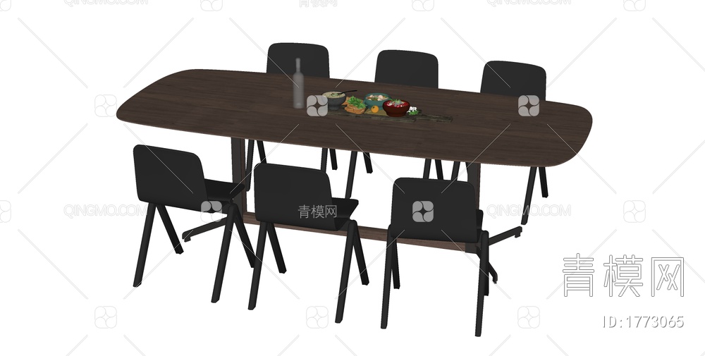 餐桌椅组合SU模型下载【ID:1773065】