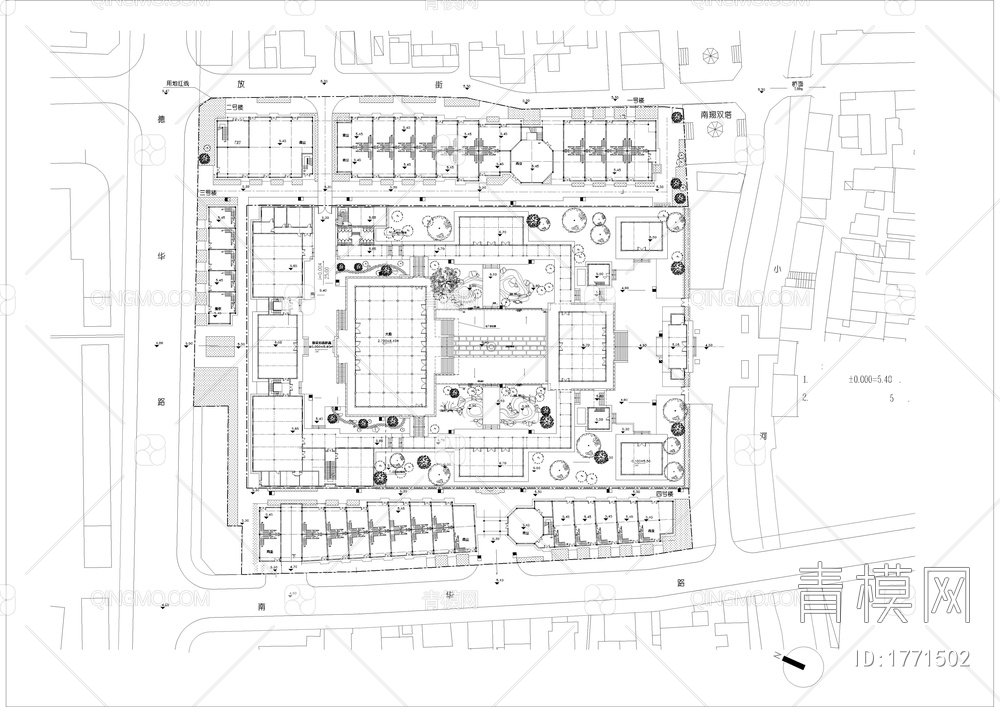 寺庙建筑规划平面图【ID:1771502】