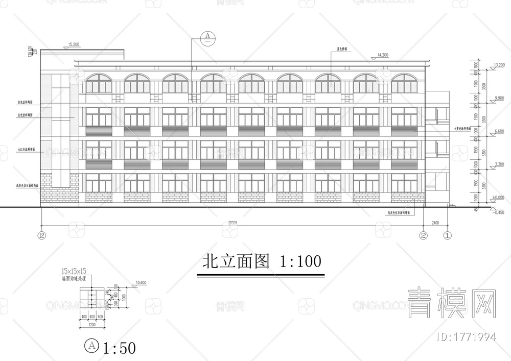 中学学生公寓楼建筑图【ID:1771994】