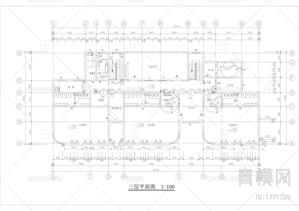 幼儿园设计建筑图【ID:1771328】