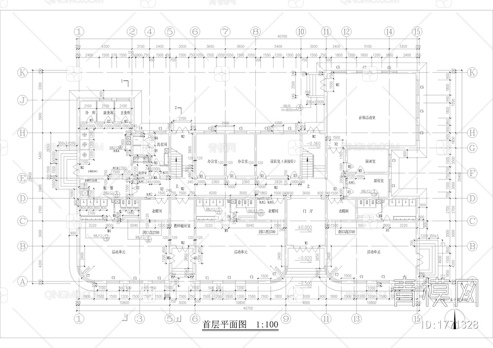 幼儿园设计建筑图【ID:1771328】