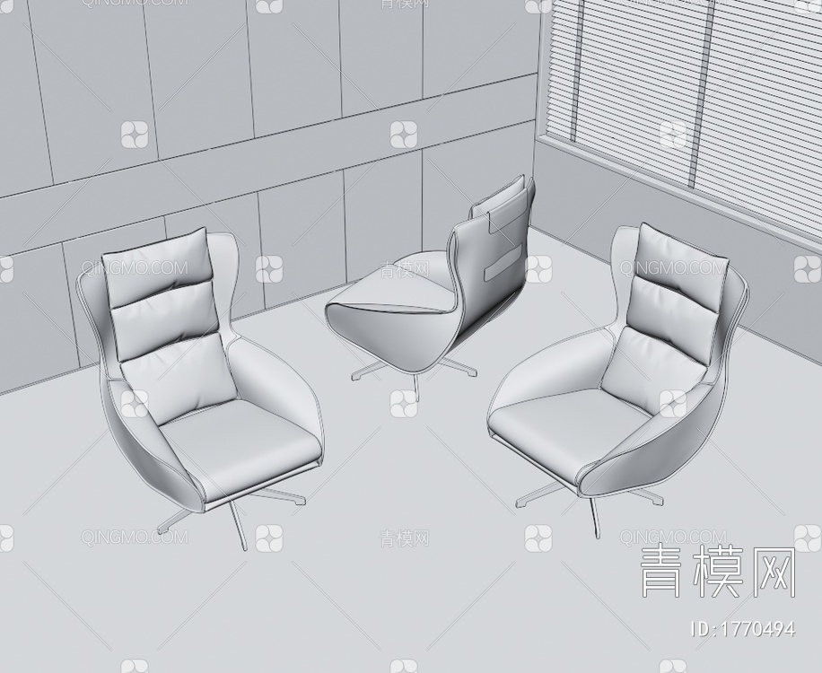 办公椅3D模型下载【ID:1770494】